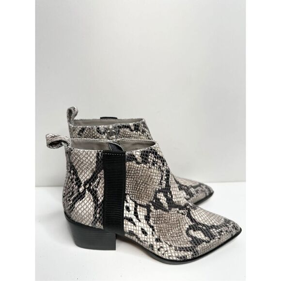 Linea Paolo Boots Size 5 Leather Snake Print Pointed Toe Booties New - Picture 2 of 11